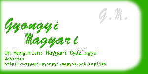 gyongyi magyari business card